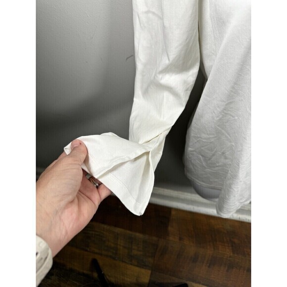 Theory White 3/4 Slit Sleeve Size M Boat Neck - Picture 3 of 7